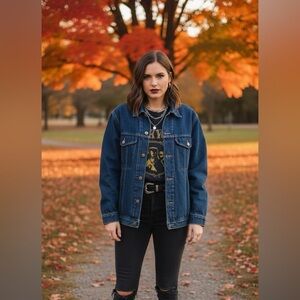 Todays News Vintage Classic Indigo Blue Denim Jacket Size Small